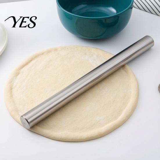 Hygienic Rolling Pin Pins, Stainless Steel Dough Roller, Essential Kitchen Utensil Lightweight Roller for Baking Pizza Dough, Pie, Cookie, Fondant,