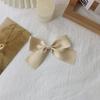 Beige Satin Ribbon Hair Set: French Bow, Japanese Sweet Style Hair Rope, Double Ponytail Clip, Bangs Accessory