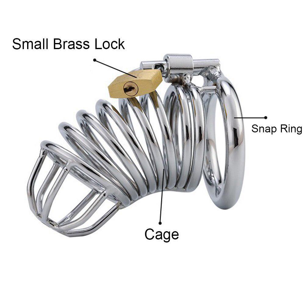 Long Metal Cage Cock Lock 40/45/50mm Ring Chastity Cage Chaste Belt