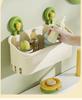 Wall Mounted Suction Cup Storage Basket Bathroom Organizer No Drilling Required Deep Storage Rack for Toiletries and Daily Essentials
