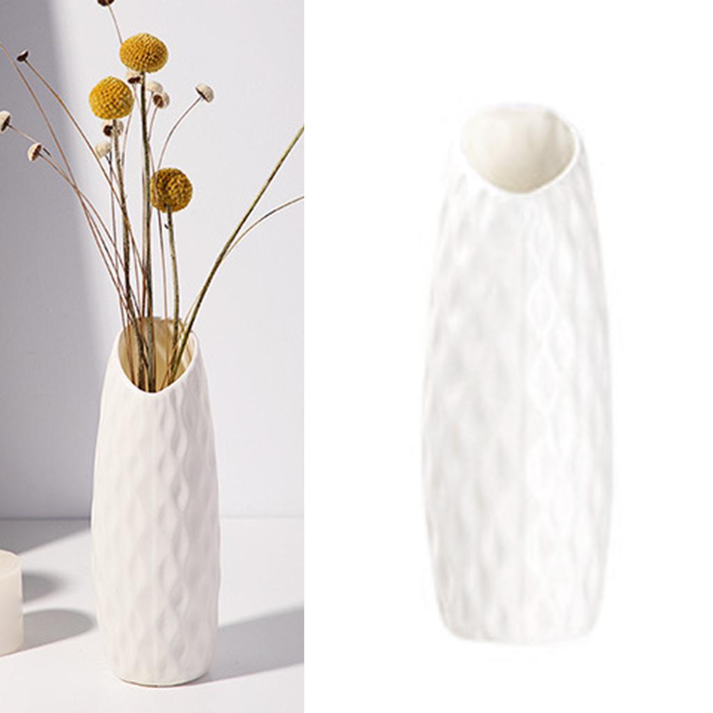 Flower Vase Nordic Style Simulated Flower Vase Decoration for Living Room Dining Room C Type White