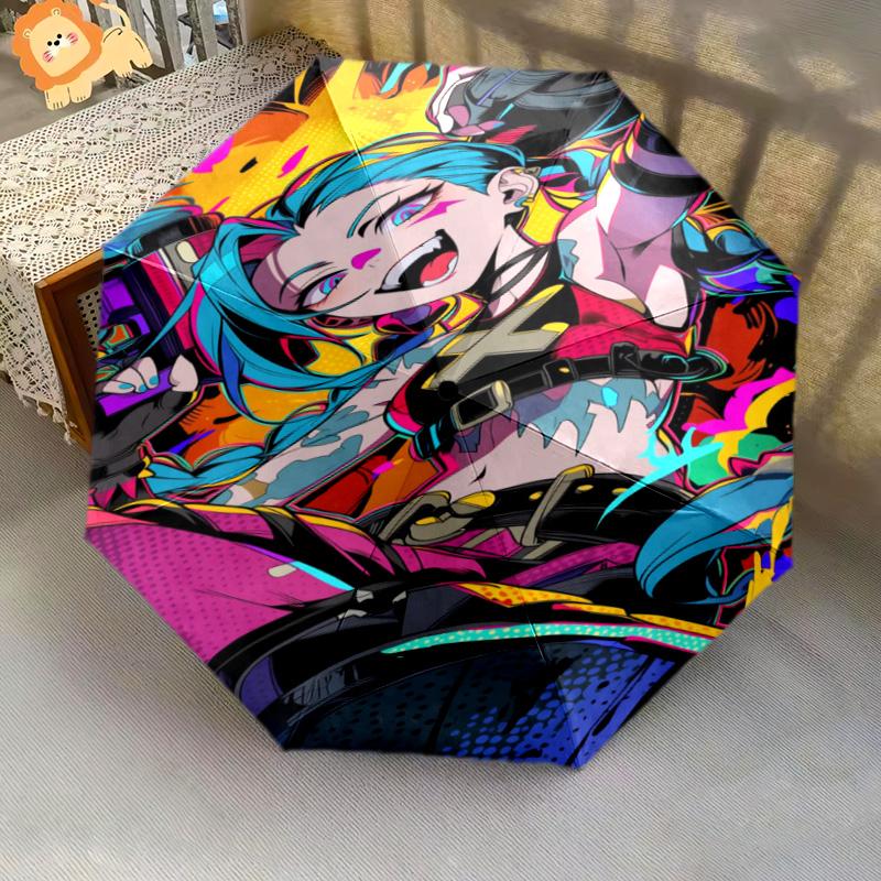 1PC Jinx Automatic Umbrella - Suitable Travel Outdoor Portable Umbrella Birthday Gift Daily Essentials