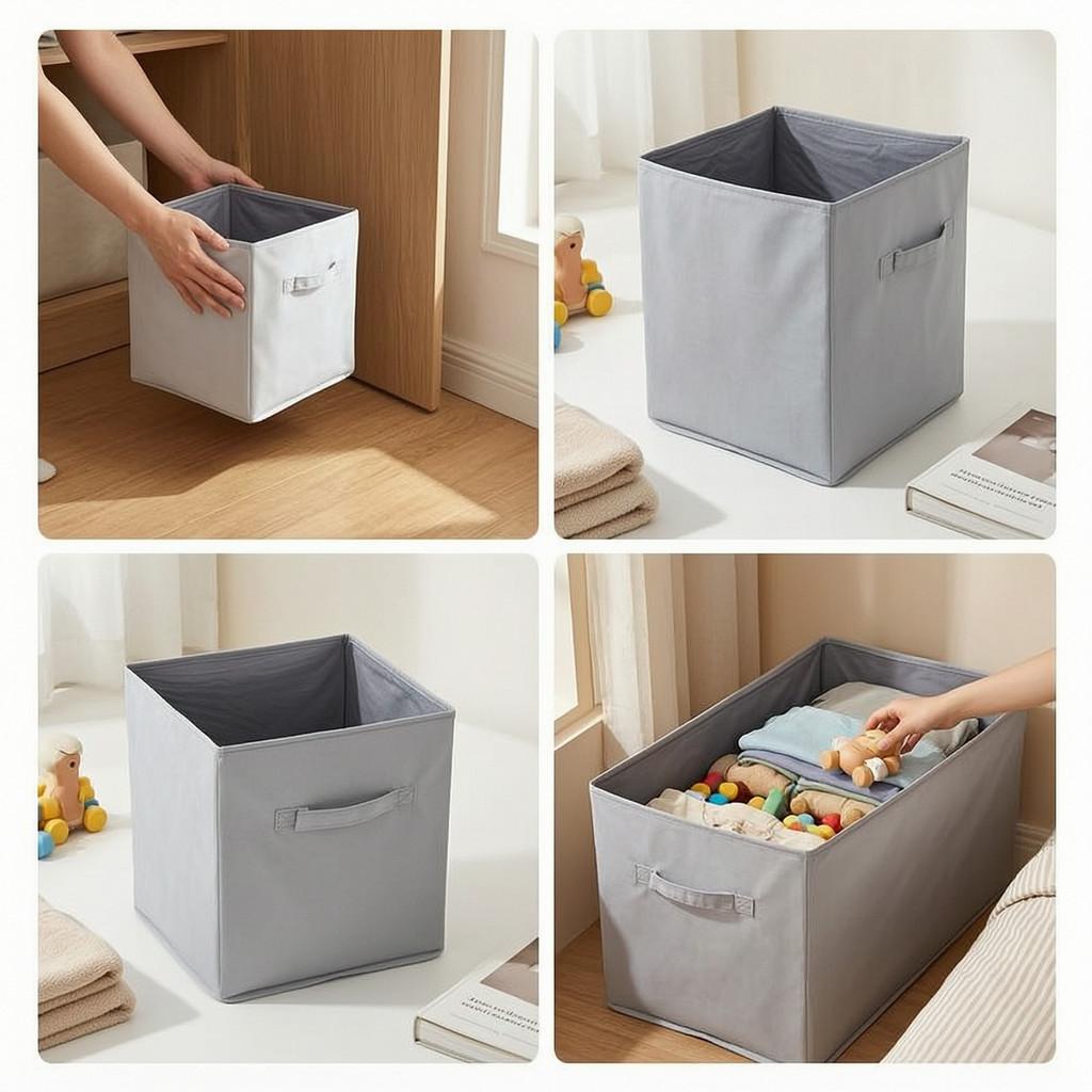 Toy And Clothing Storage Bin Oxford Cloth Handheld Container For Home Use
