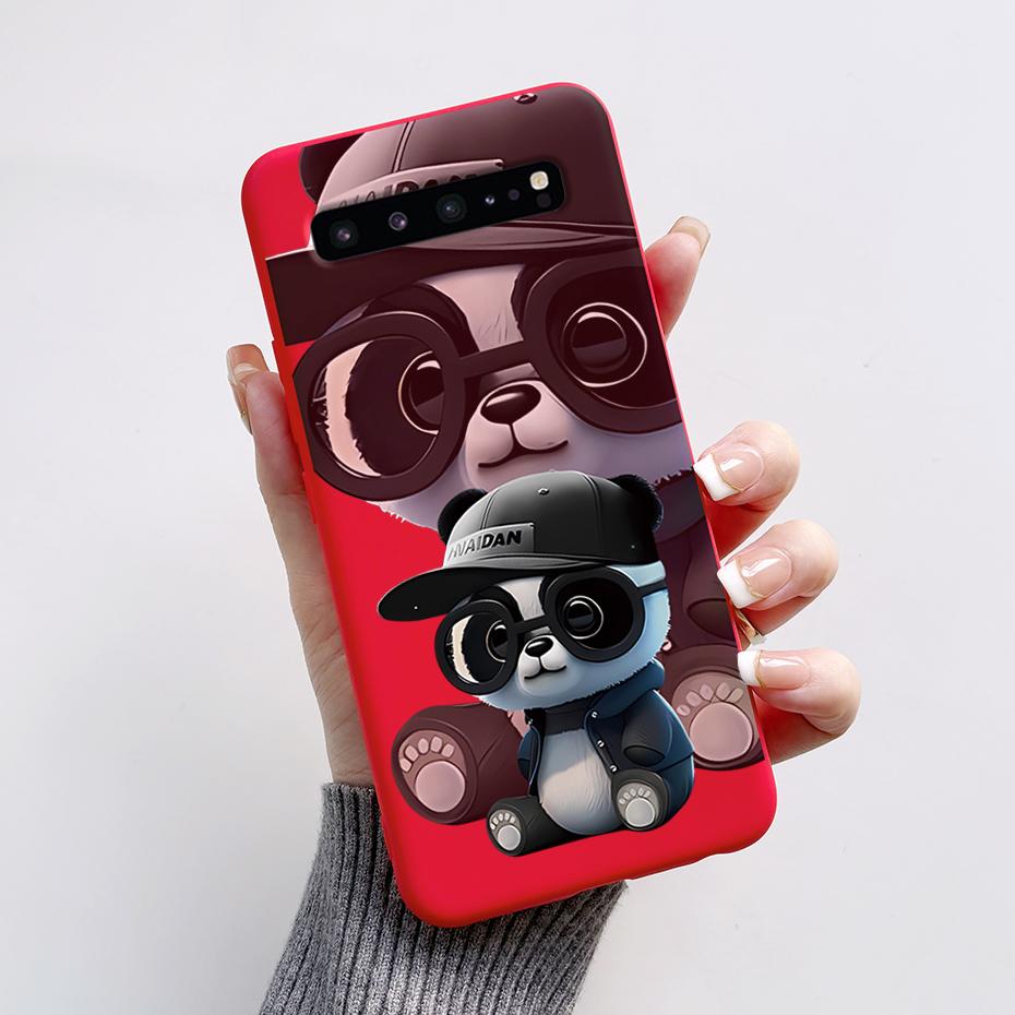 

For Samsung S10 5G Case Cute Panda Silicon Back Cover Phone Case For Samsung Galaxy S10 5G G977N S 10 5G Cases Soft Bumper Funda Samsung S10 5G