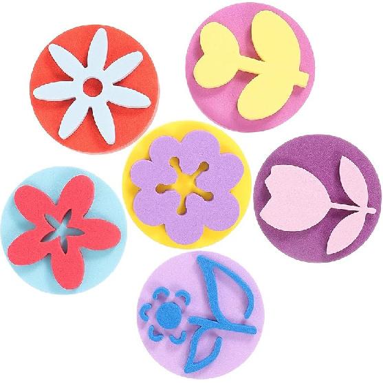 NUOBESTY Kids Painting Sponge 6Pcs EVA Paint Stamper Ocean Animal Pattern Sponge Painting Shapes Early Learning Finger Paint Sponge Craft Drawing