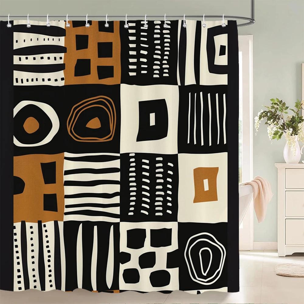 

Домашние шторки для душа для ванной водонепроницаемая ткань скандинавский ретро марокканский стиль шторки для ванной с крючками декоративная шторка W90xH180cm