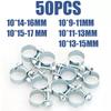 50Pcs Mini Clamp Fuel Injection Gas Line Hose Clamps Pipe Clamp Assortment Kit 9-17mm Auto Fuel Clamps Diesel Petrol Pipe Clips