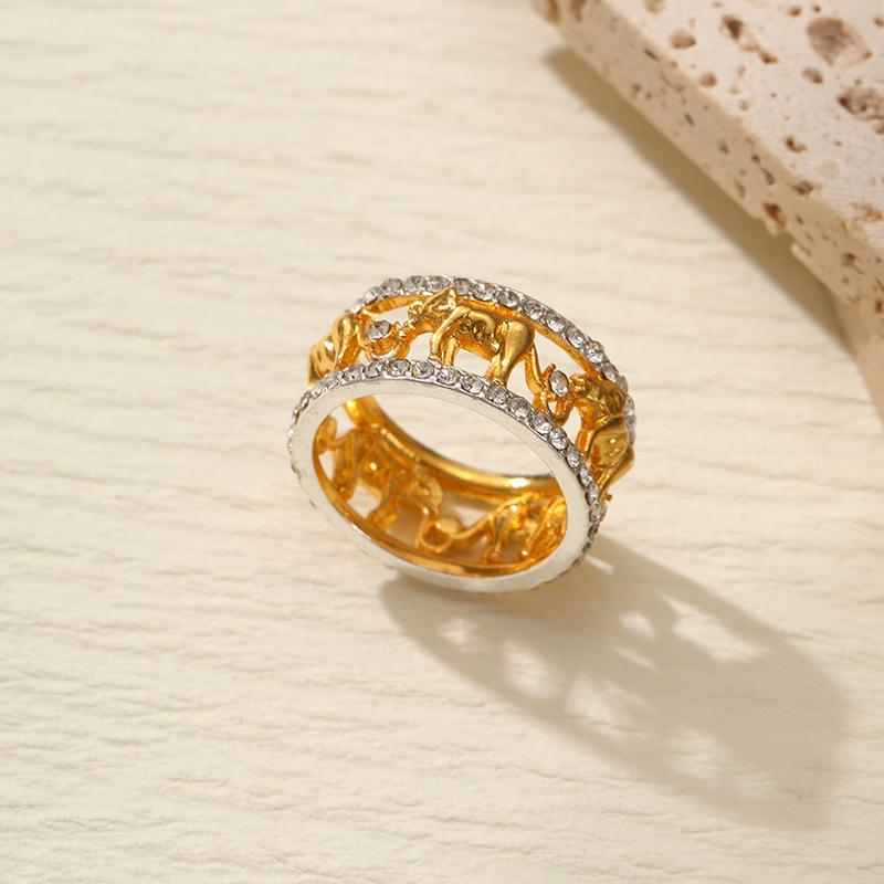 TEMU jewelry ring elephant ring diamond ring simple ring alloy