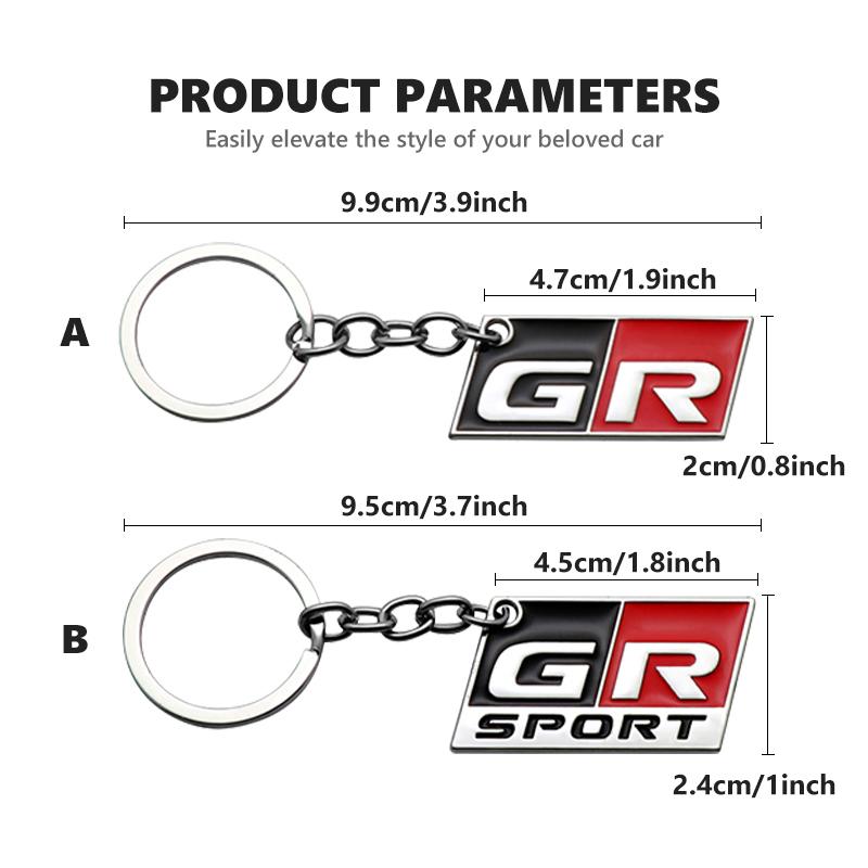 For Toyota Metal keychain key ring Car Front Trunk Grille Emblem Fender Badge Stickers Gazoo Racing TRD Corolla Yaris Rav4