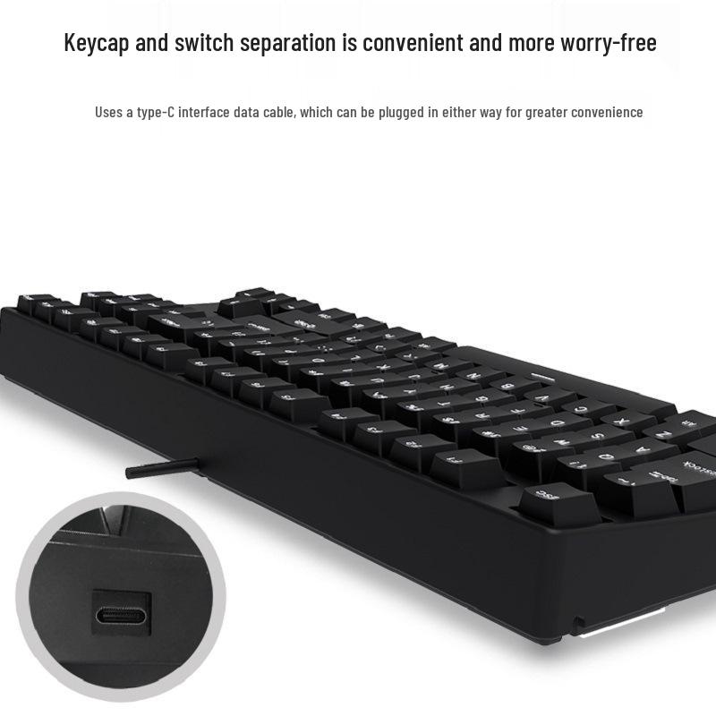 Hot-Swappable 104-Key Mechanical Gaming Keyboard for Girls, Wired, Blue/Black/Brown/Red Switches, Dual-Color Design
