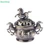 Retro Bronze Horse Embossed Incense Burner, Decorative Alloy Censer with Lid for Stick, Cone & Coil Incense