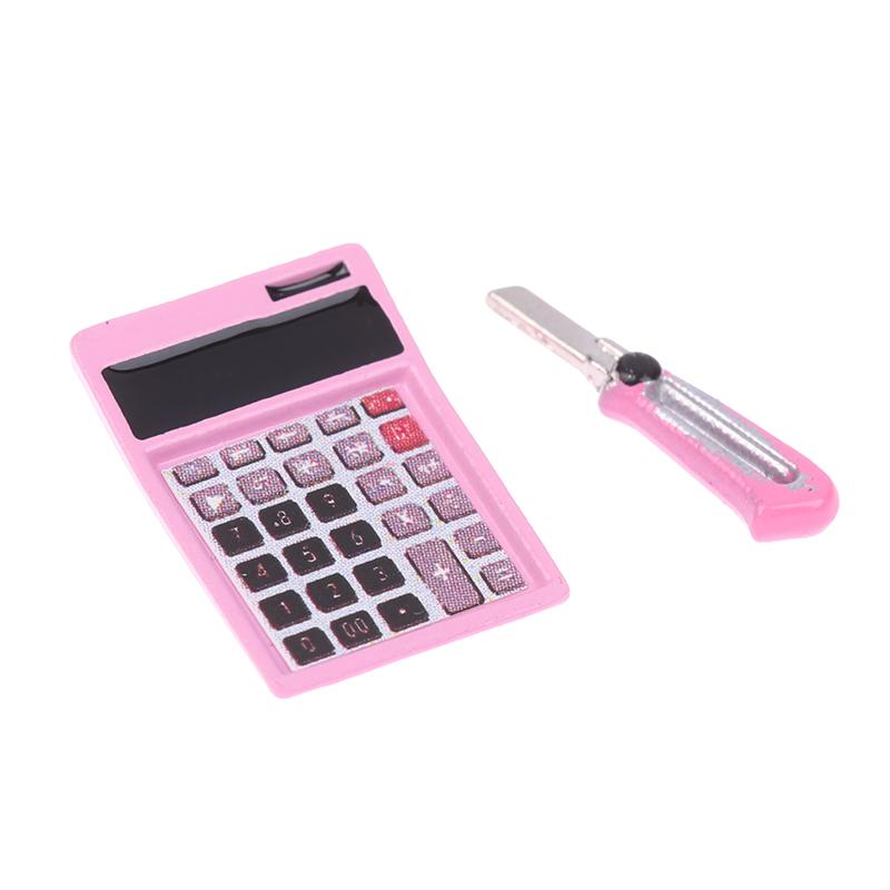 Dollhouse Mini Stationery Simulation Tape Cutter Utility Knife Pack School Supplies Model