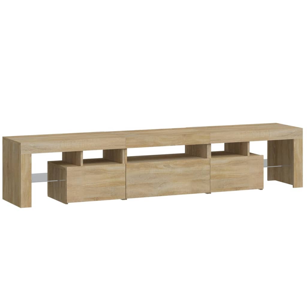 Vidaxl Szafka Pod Tv Z Oświetleniem Led, Dąb Sonoma 200X36,5X40 Cm