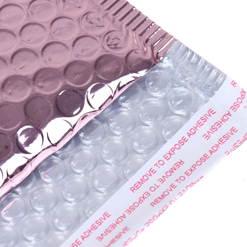 10 selbstklebende Luftpolsterumschläge aus Poly-Metall in Roségold