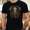 T-Shirt Men Elephant with Dreadlocks Motif Cotton Size S To 5XL