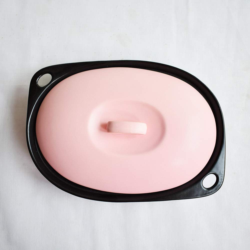 [KaKa Department Store] Microwave Heating Plate with Lid, Pink, Made in Japan, 01-03