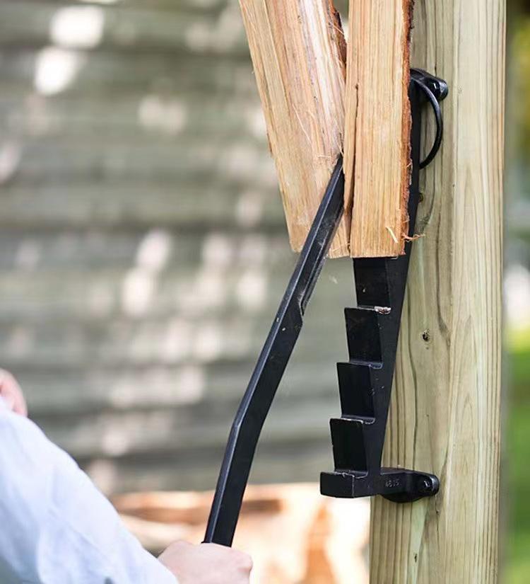 Wall-Mounted Carbon Steel Manual Firewood Splitter
