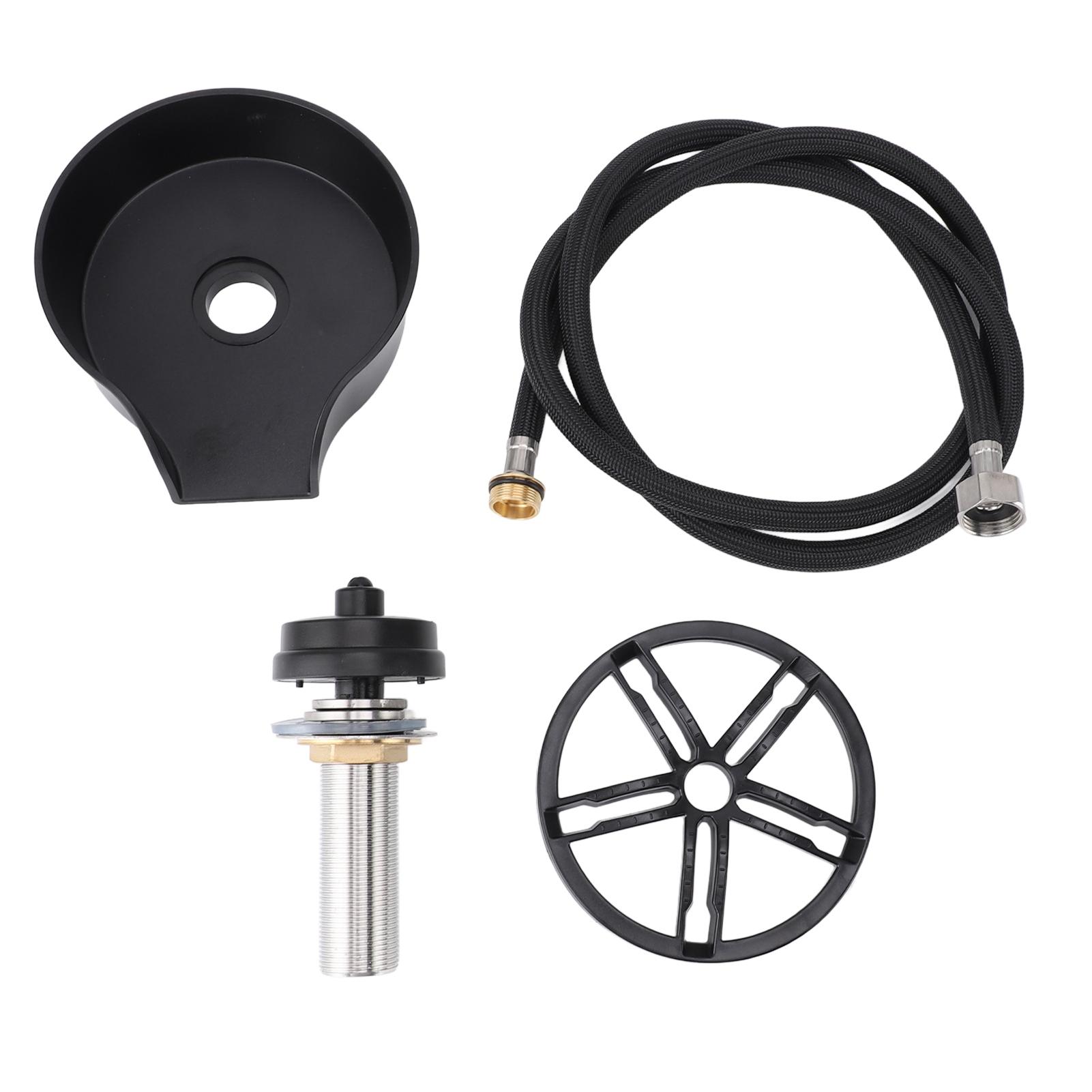 

Стеклянный ополаскиватель для раковины G1/2 Наружная резьба Автоматическое вращение Мойка чашек с выдвижной распылительной головкой для US Type 9/16 Hose чёрный