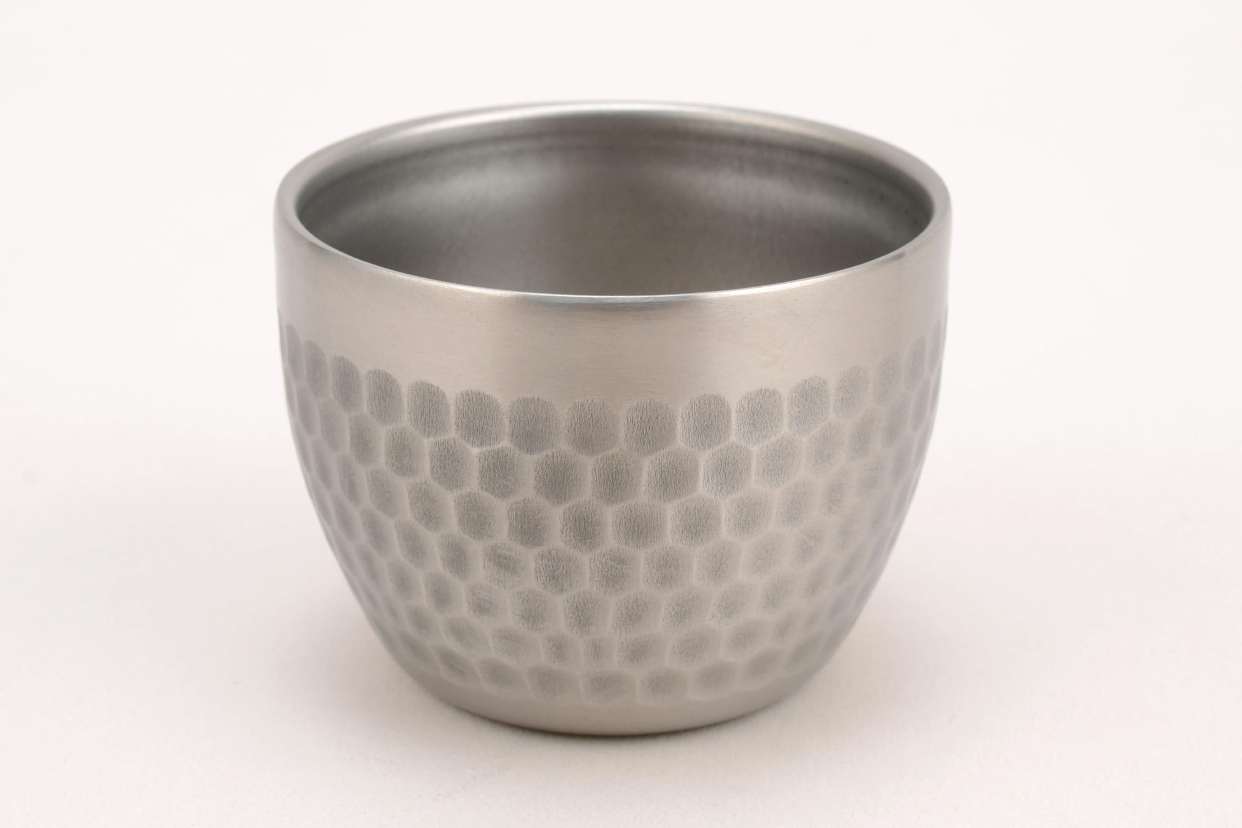 Titanium hammered finish sake cup (double-walled) PY-C018