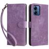 For Motorola Moto G14 4G Anti-Scratch Cell Phone Case Leather Stand Cover RFID Blocking Wallet Shell with Strap
