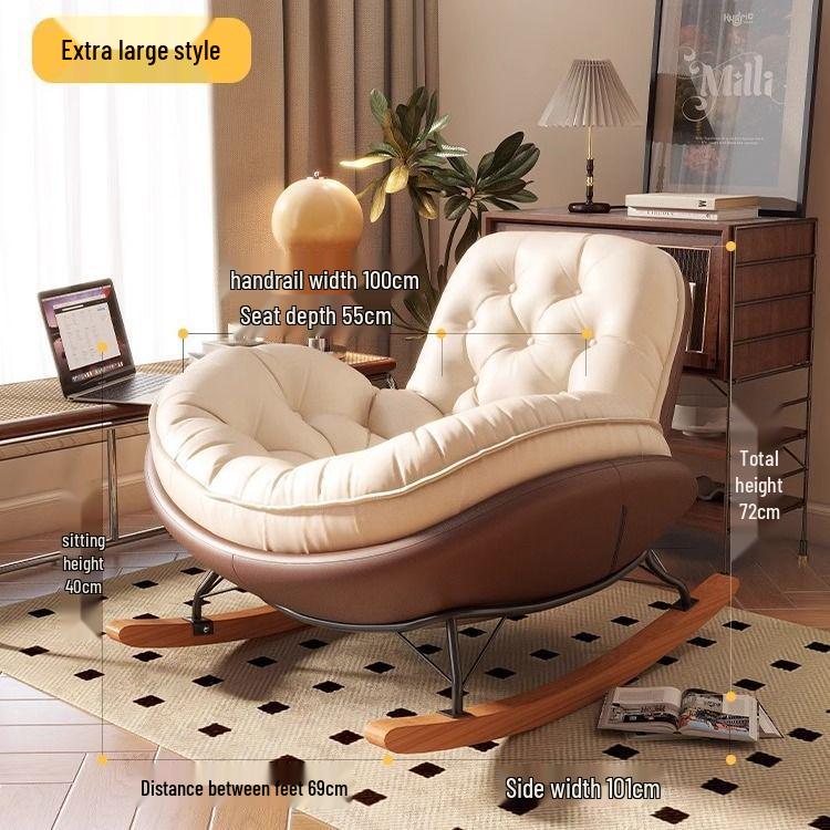 Penguin Luxury Balcony Recliner: Honeycomb Button Metal Rocking Chair