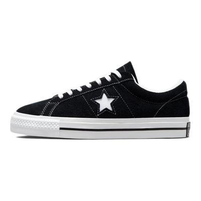 One Star Retro Non-slip Wear-resistant Lightweight Low-top Skate Shoes Unisex Black