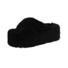 New Women's Winter Thick Sole Slippers Suede Open Toes 7cm Thick Bottom Shoes for Women Keep Warm Anti-slip Middle Follow Indoor