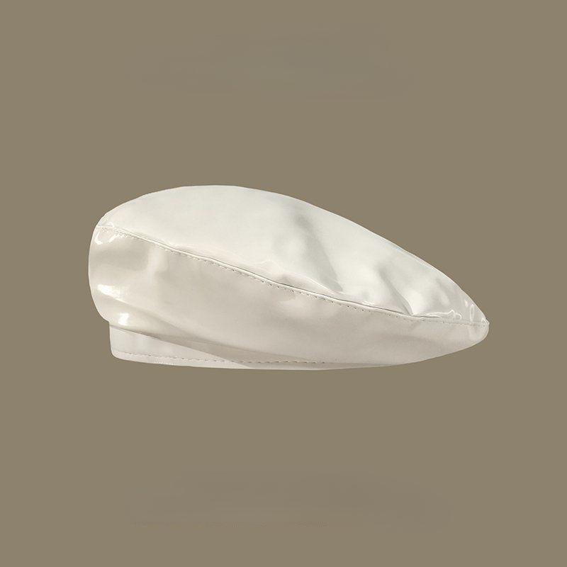 

Берет унисекс из искусственной кожи, весенне-осенняя женская шляпа, винтажная шляпа художника в британском стиле, восьмиугольная шляпа, повседневный головной убор 56-58cm слоновая кость