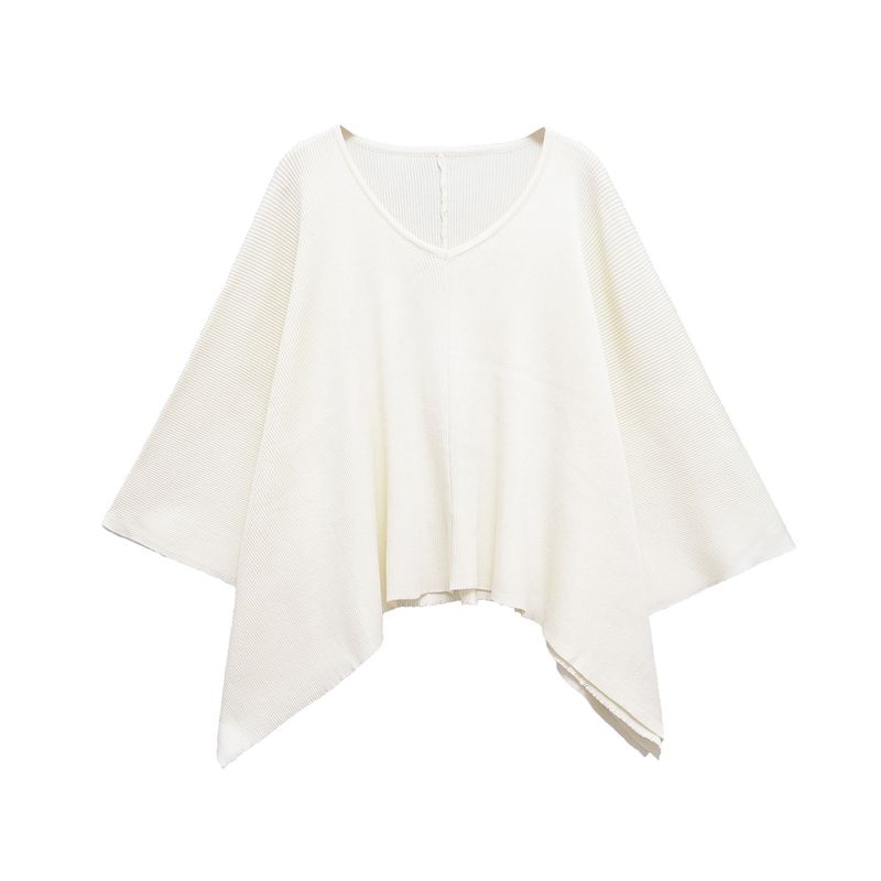 Kaslead New Arrival Women's Clothing Fashion Style Sunken Stripe Large V-neck Knitting Tops Casual Straight Trousers Suit