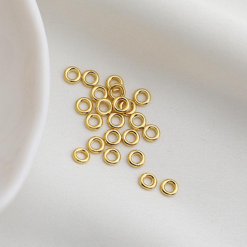 Позолоченное 14K, сохраняющее цвет, 4 мм, круглое, плетеный шнур, коннектор для бусин, для DIY украшений.