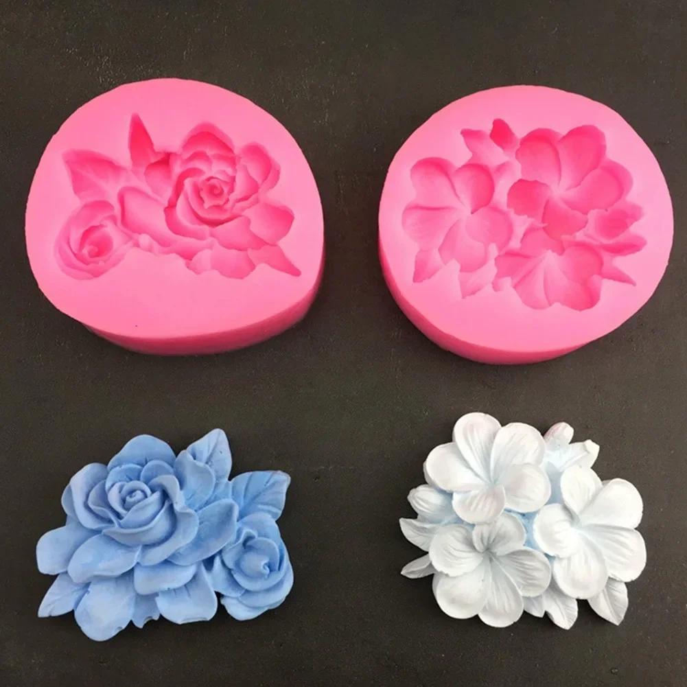 DIY Handmade Soap Gypsum Resin Molds 3D Gardenia Plumeria Flower Silicone Candle Mold Chocolate Cake Baking Tool Wedding Gifts
