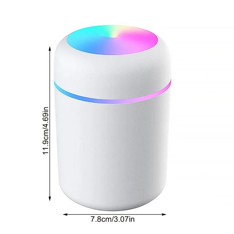 Multi-Function Car-Mounted Ultrasonic Humidifier with RGB Ambient Lighting and 300ml Aromatherapy Diffuser for Compact Spaces