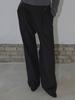ETMON Double Belt Pintuck Pants, Black