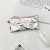 Sweet Quilted Bow Love Flap Pencil Case Organizer Coin Purse  Girly Cosmetic Bag Women Portable Sundries Storage Bag Gift