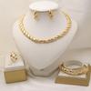 Fashion Dubai Jewelry Sets for Woman 18K Gold Plated Necklace Earrings Bracelet Ring Jewelry African Nigerian Wedding Party