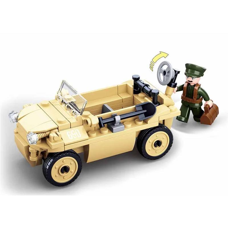 Non-Toxic 103Pcs Military Ww2 Amphibious Car Model Bricks Army Soilder Figures Building Blocks Sets Educational Diy Toys For Kids Gifts