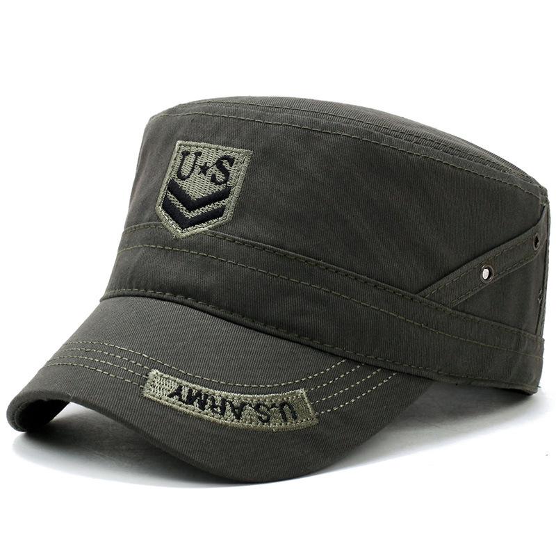 Korean Style Men's Camouflage Embroidered Sun Hat - Outdoor Flat Top for Spring & Autumn