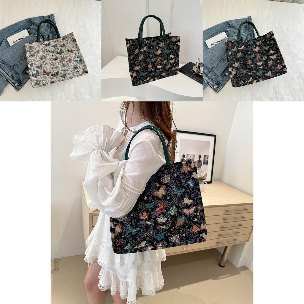 Stylish Large Capacity Tote Bag For Women Trendy Canvas Shoulder Bag Black Or White