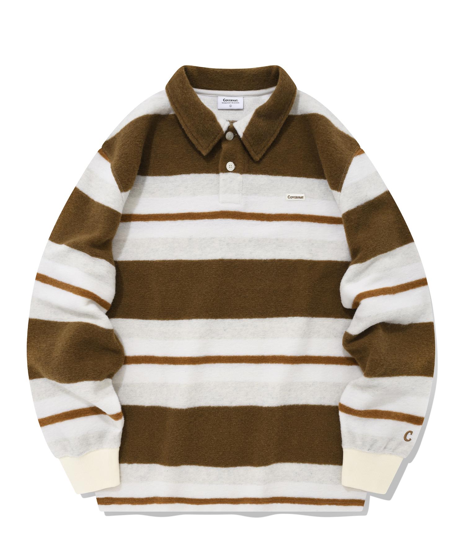 Covernat Striped Collar Knit Brown Brown/L