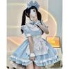 Maid Outfit Cosplay Lolita Dress with Princess Long Light Mori Girl Dreamy Lace Christmas Blue [SSUPTEMBER2] Sleeves, Sleeves, Blue, Style, Cute,