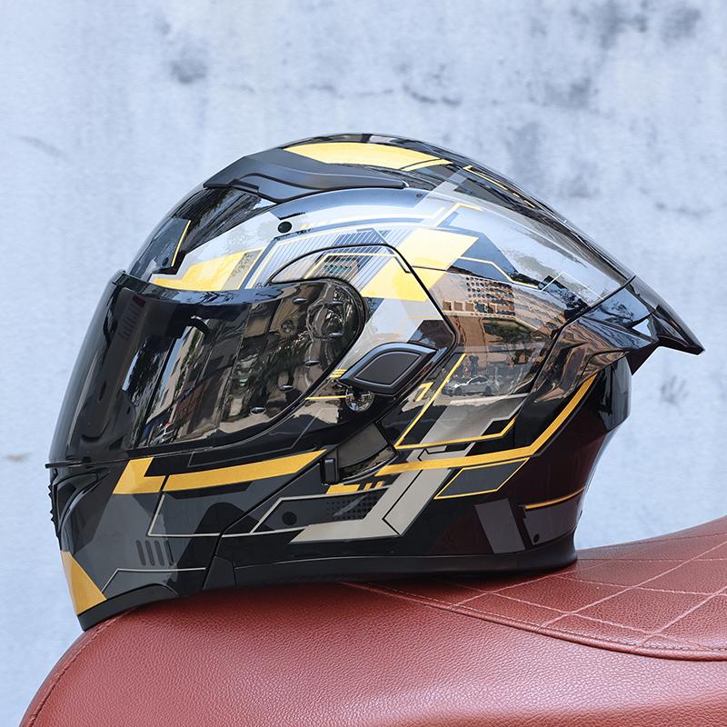 ORZ-Premium ABS Modular Motorcycle Helmet, Dual Internal & External Visor, Breathable Anti Impact Protective Gear for Riders