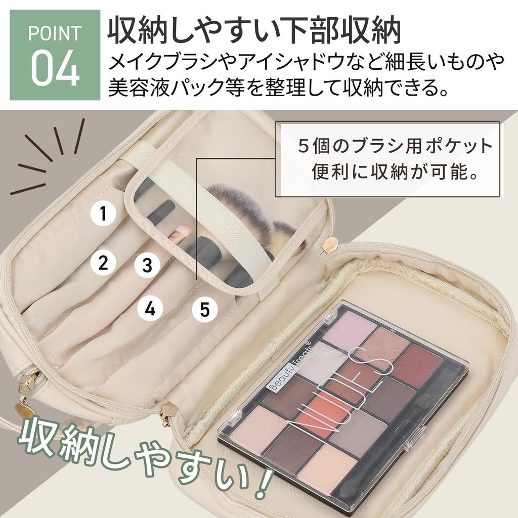 Riotona Travel Cosmetic Women's Double-Layered Pouch, Clutch-Style (Mist Blue)