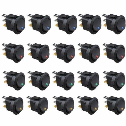20x Blue Green Yellow Red LED Dot Light 12V Car Auto ON/OFF Toggle Switch Sales
