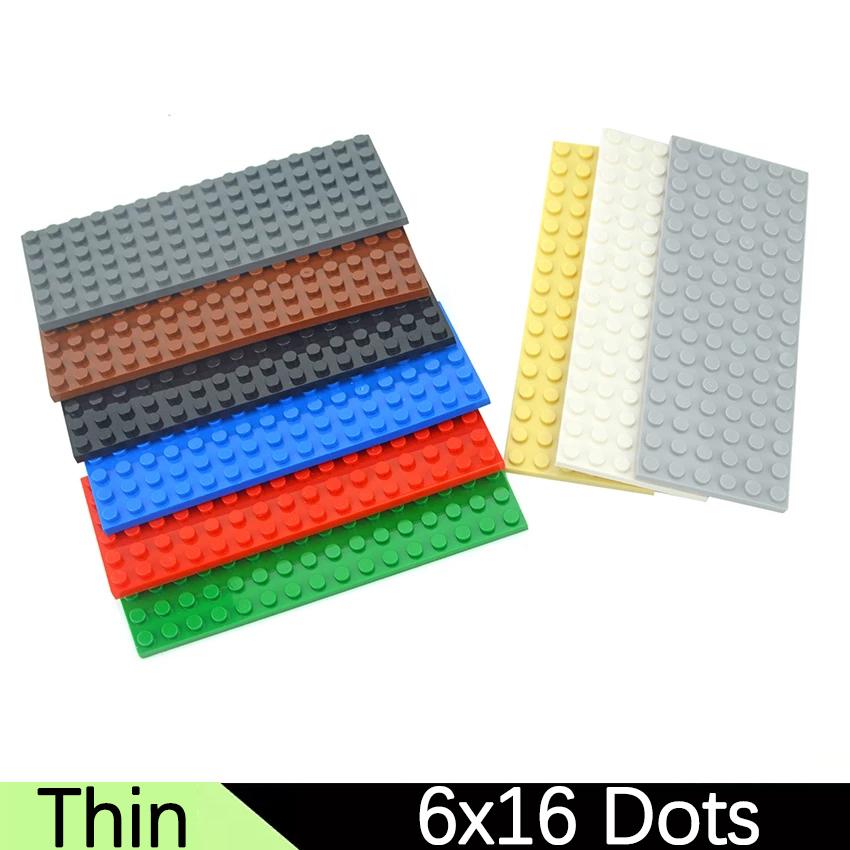 6Pcs Moc Building Blocks Thin Figures Bricks Plate 3027 6x16 Dots Particles Educational Creative Size Compatible Leduo Toys