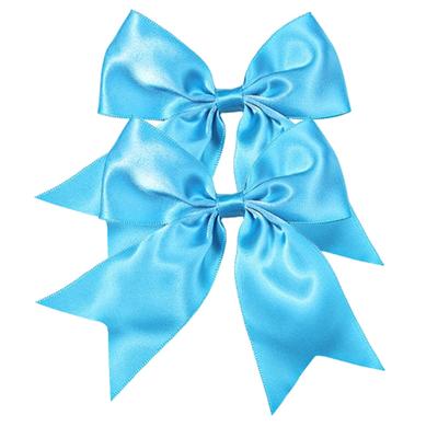GFun Small Satin Cheer Ribbon Hair Ornaments for Set of 2 Hair and Sky Blue Kids, Clips, Accessories, Barrettes, Hakama, Graduations, Weddings,