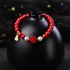 Imperial Cinnabar Lotus Bracelet - Women's Ethnic Style Buddhist Beads