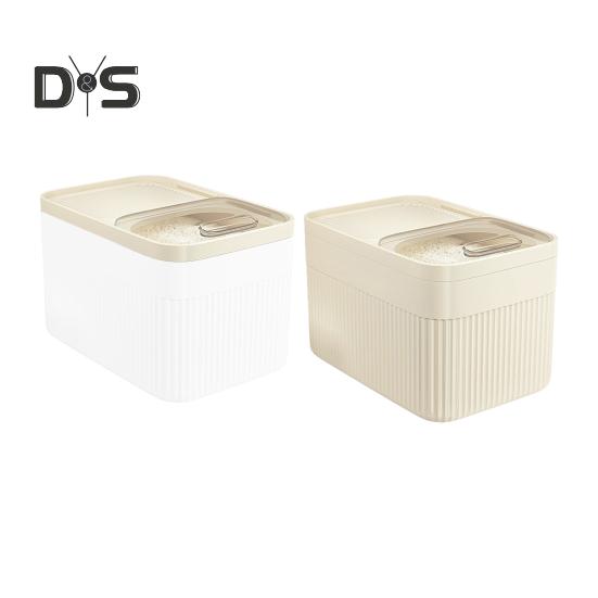 15kg Rice Bucket with Measuring Cup Transparent Cover Food Grade Plastic Sealed Pet Food Storage Container