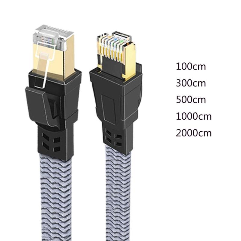 Flat CAT8 Ethernet Cable for Fast Speed 40Gbps Data Transfer and Stable Connection Cord 1-20m Optional