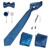Men's 8-Piece Formal Accessory Set: Bow Tie, Corsage, Brooch, Cufflinks for Weddings.