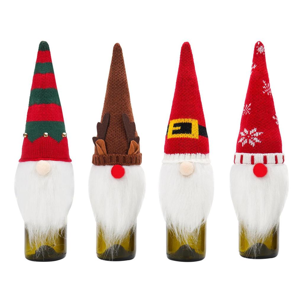 Christmas Rudolph Faceless Doll Wine Bottle Set - Festive Desktop Decoration